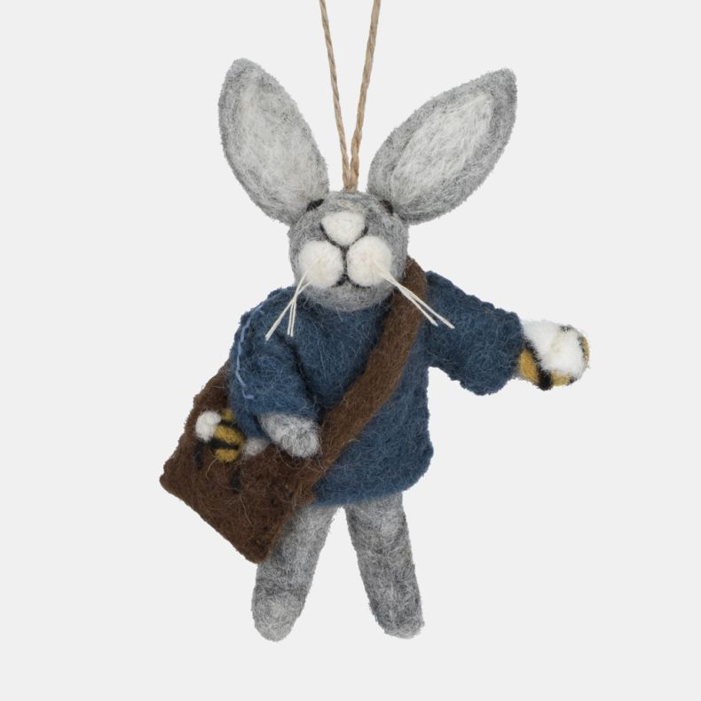 Felt So Good Graham Grey Hare with Bee Decoration