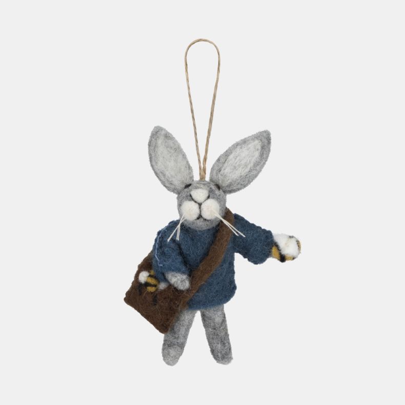 Felt So Good Graham Grey Hare with Bee Decoration