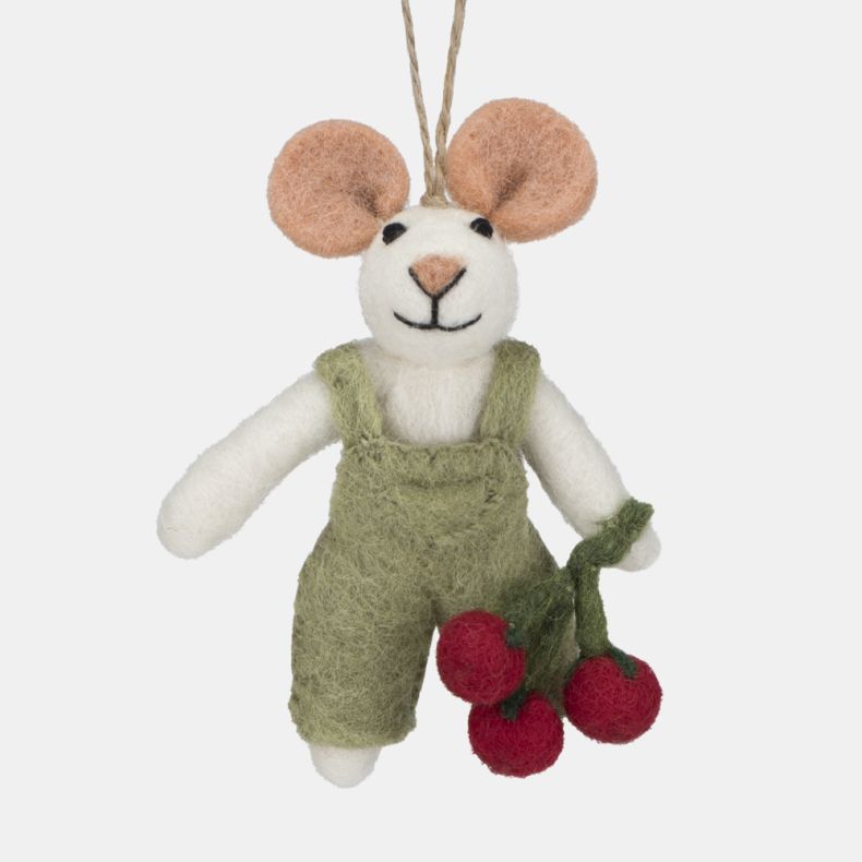 Felt So Good Mousey Don with Tomatoes Decoration