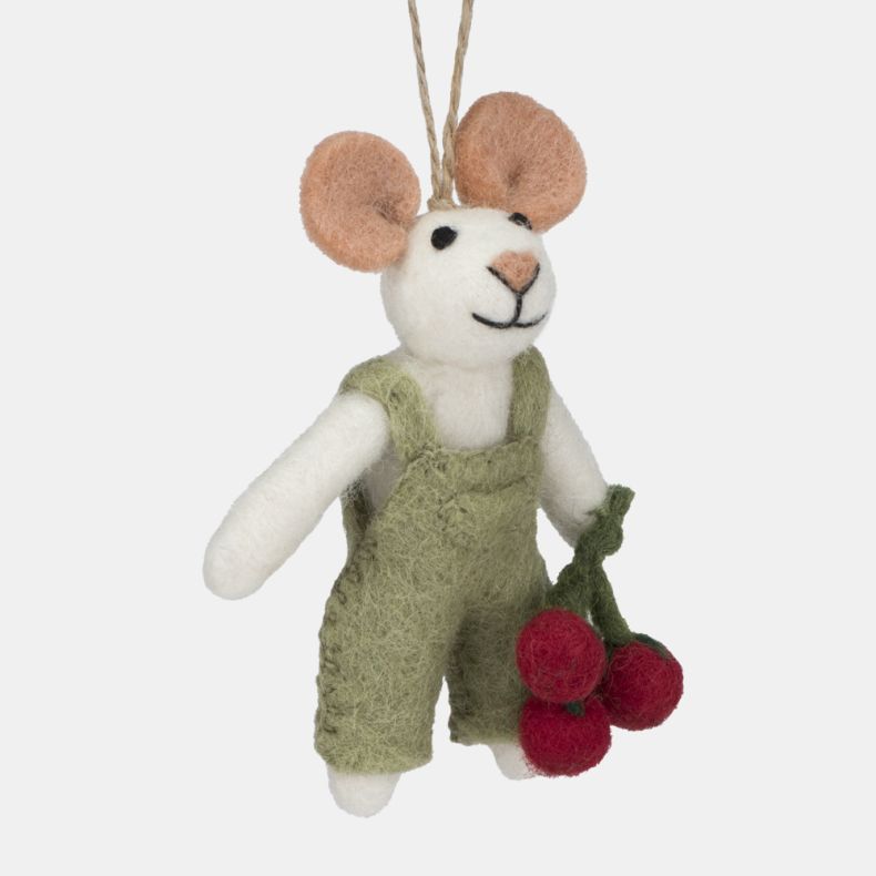 Felt So Good Mousey Don with Tomatoes Decoration