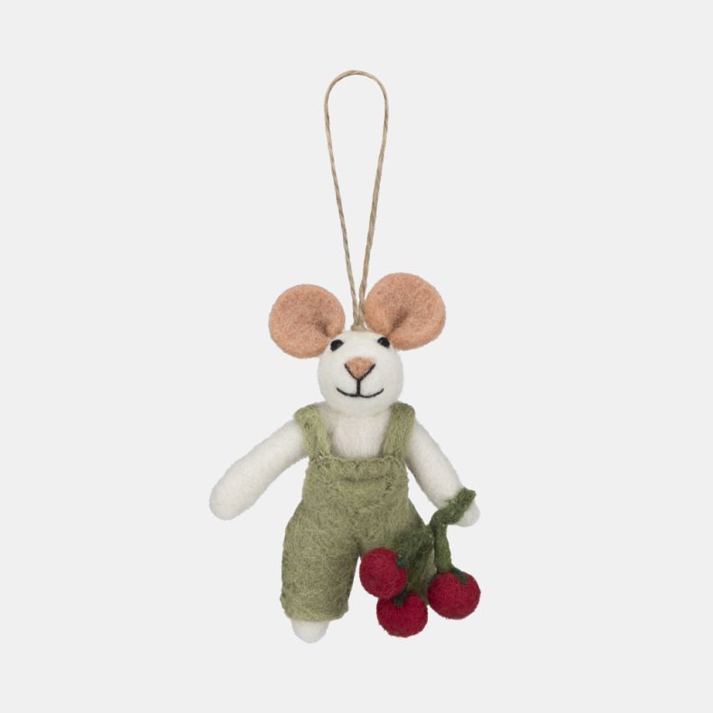 Felt So Good Mousey Don with Tomatoes Decoration