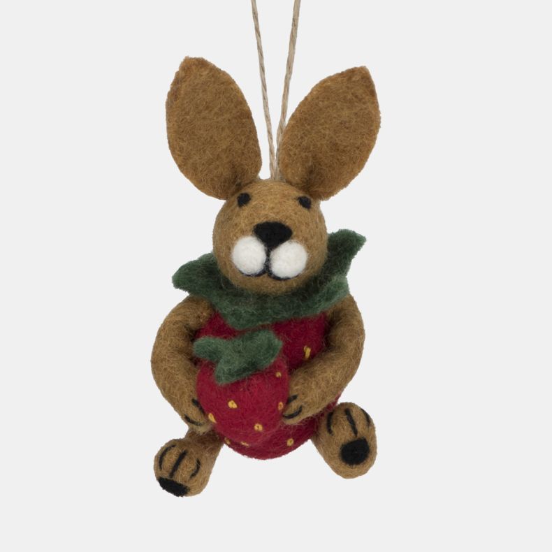Felt So Good Pip the Strawberry Hare Decoration