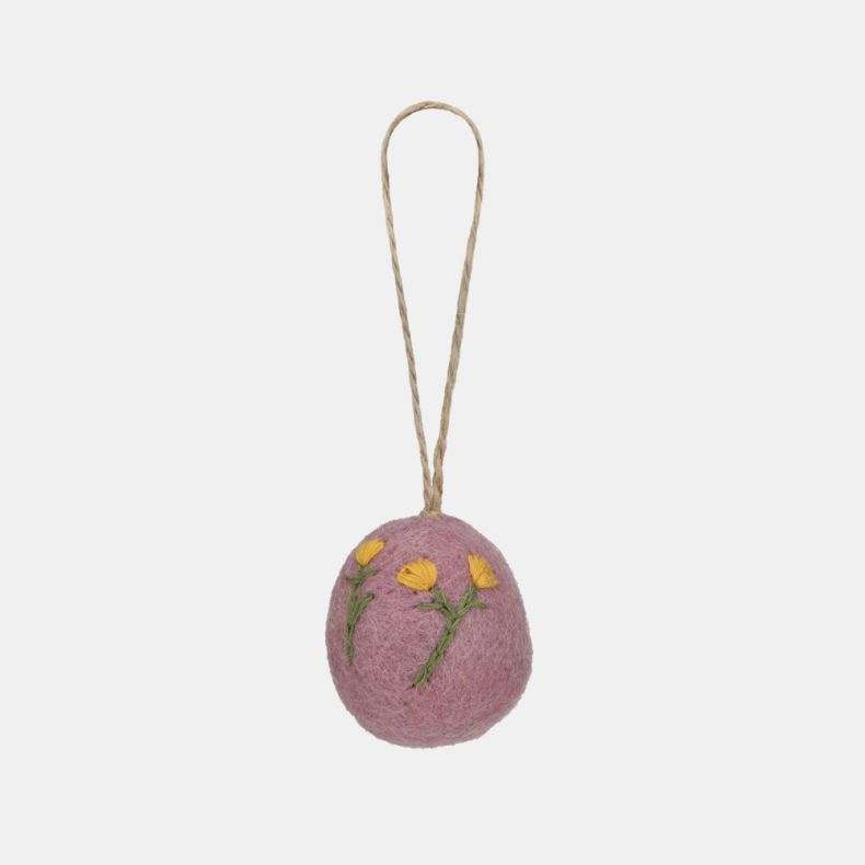 Felt Embroidered Easter Eggs, Set of 3