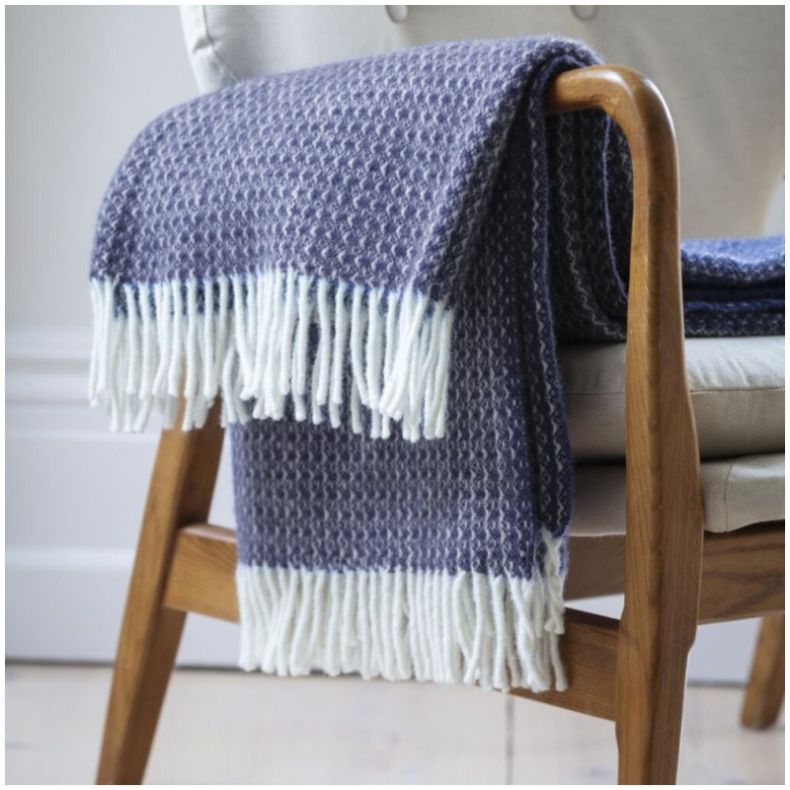 National Trust Riverweave Throw, Crown Blue