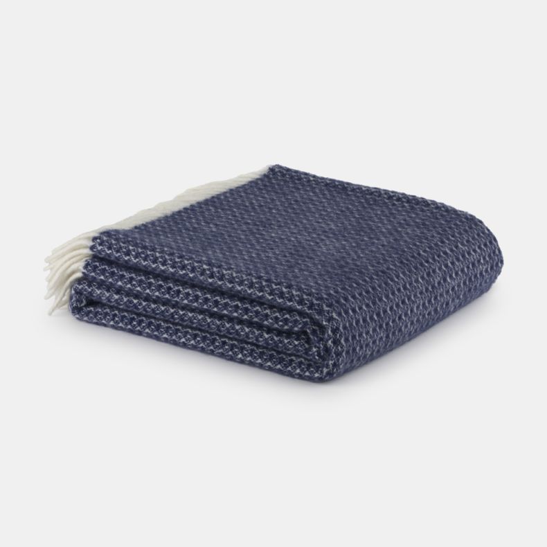 National Trust Riverweave Throw, Crown Blue