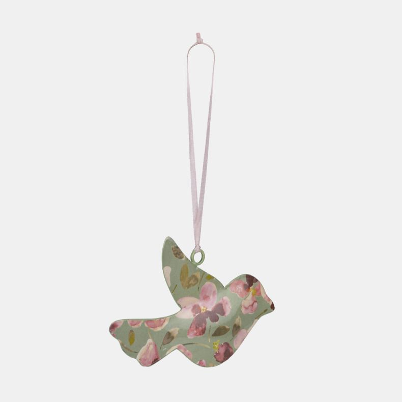 Hanging Decoration Metal Bird Blossom Print