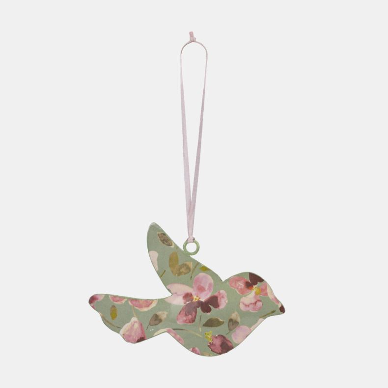 Hanging Decoration Metal Bird Blossom Print