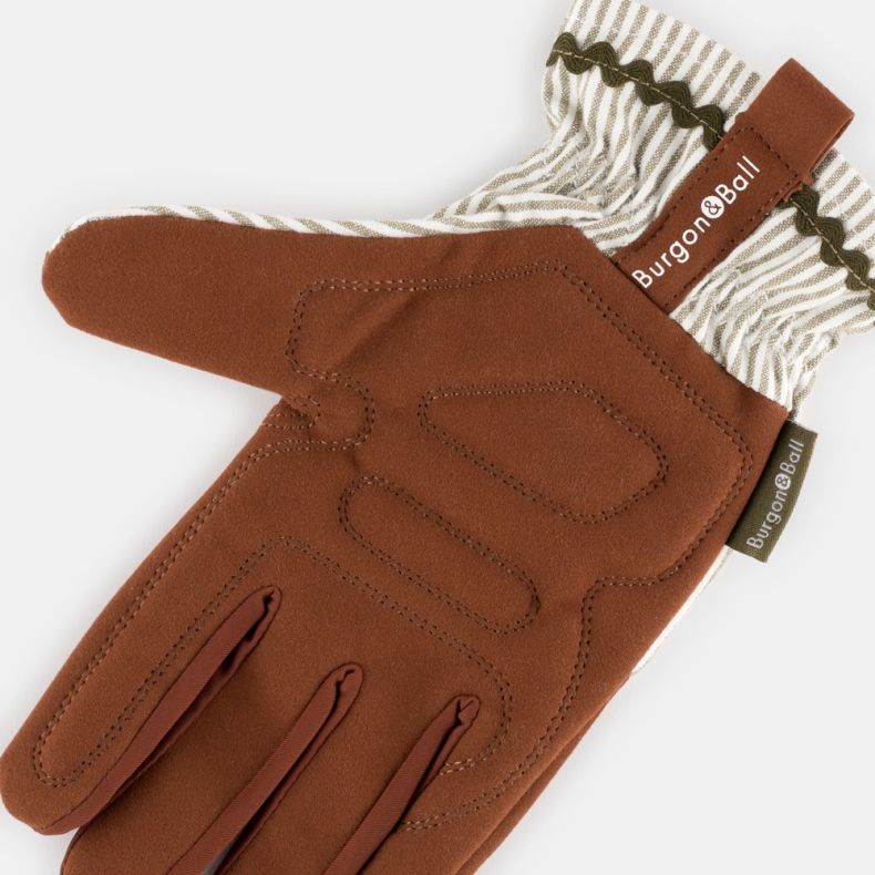 Burgon and Ball Olive Stripe Gloves