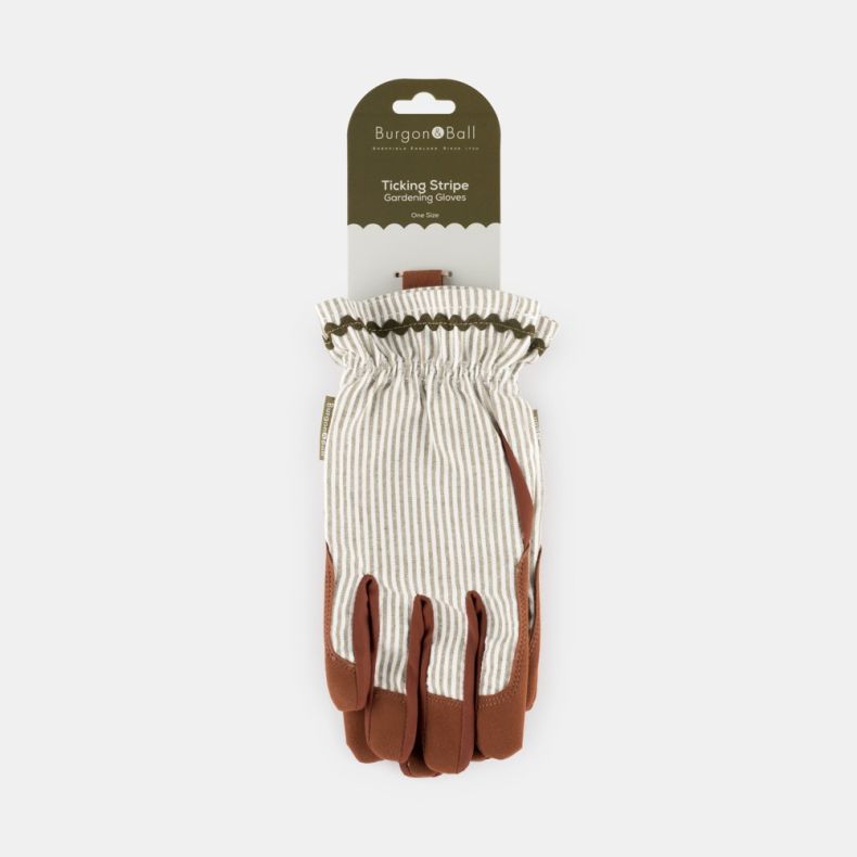 Burgon and Ball Olive Stripe Gloves
