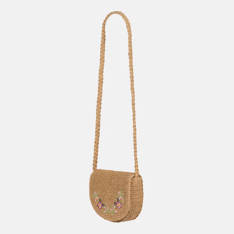 Ellyla Raffia Cross Body Bag with Embroidery