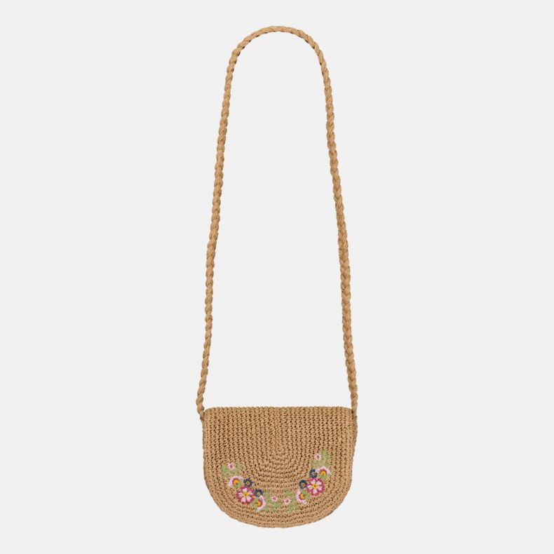Ellyla Raffia Cross Body Bag with Embroidery