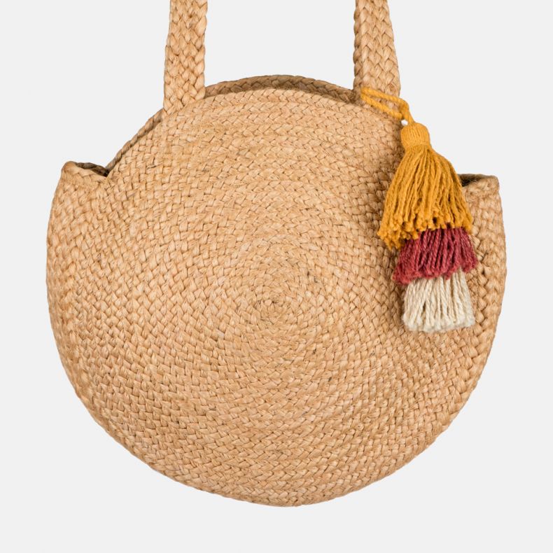 Ellyla Round Jute Bag with Tassel
