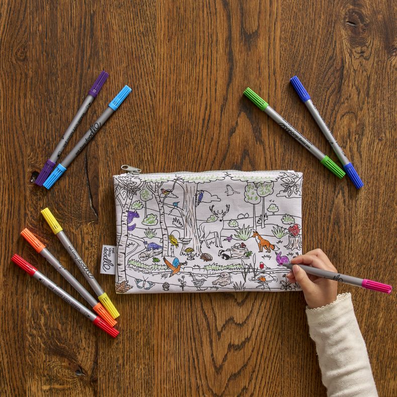 Colour-in Pencil Case Woodland