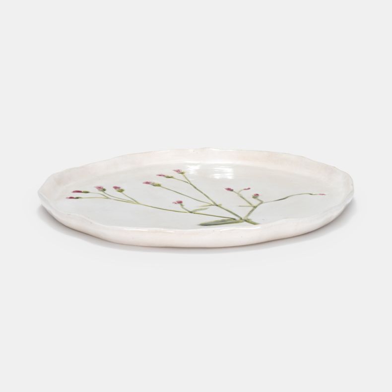 Stoneware Floral Summer Plate
