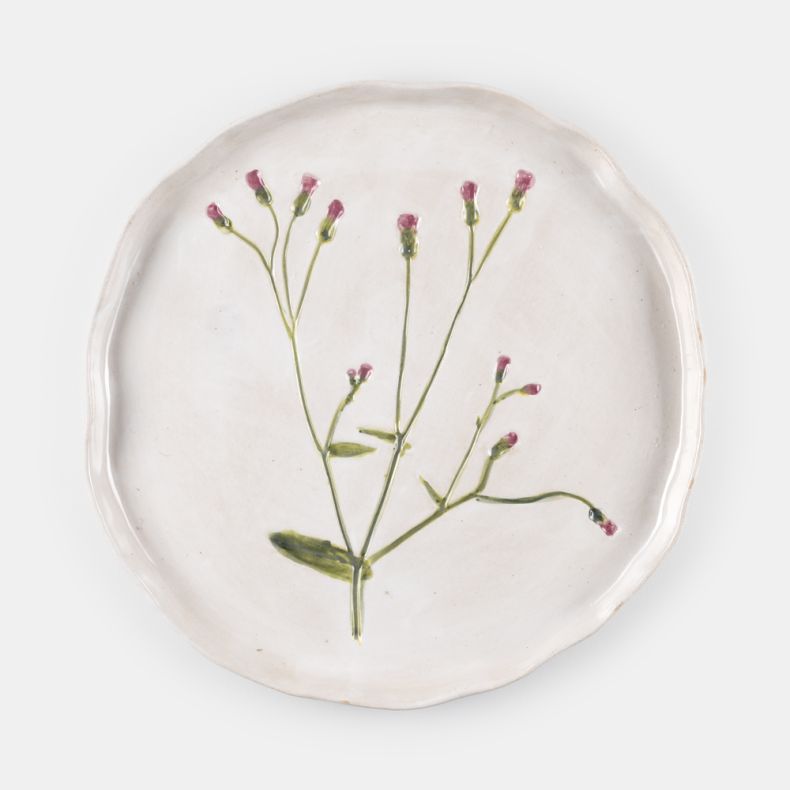 Stoneware Floral Summer Plate