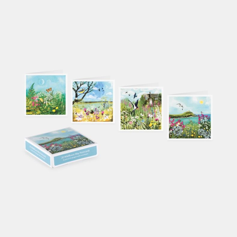 National Trust Wildflower Way Notecard Set by Jaqueline Wild, Pack of 20