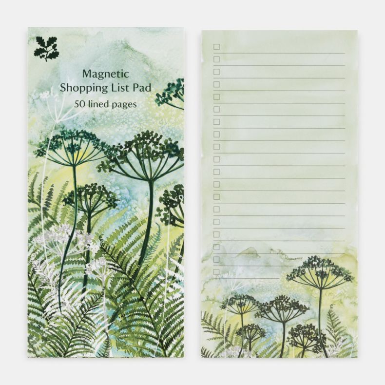 National Trust Cow Parsley Magnetic Notepad by Fiona Osbaldstone