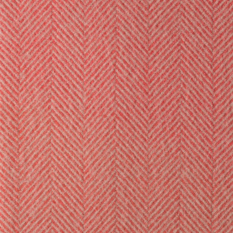 National Trust Herringbone Wool Throw, Flamingo