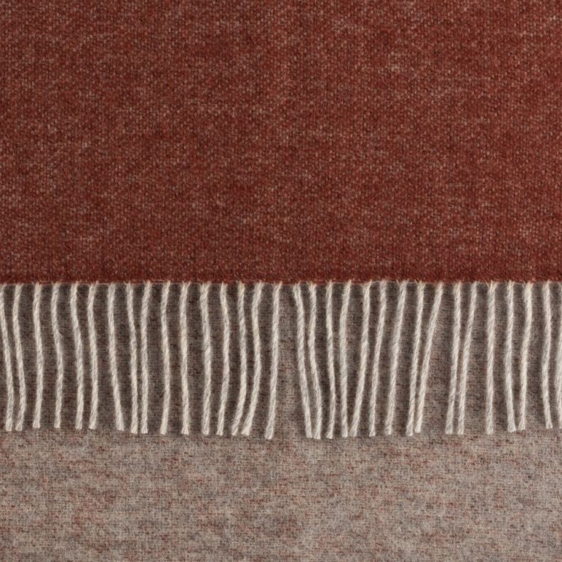 National Trust Reversible Throw, Burnt Orange and Grey