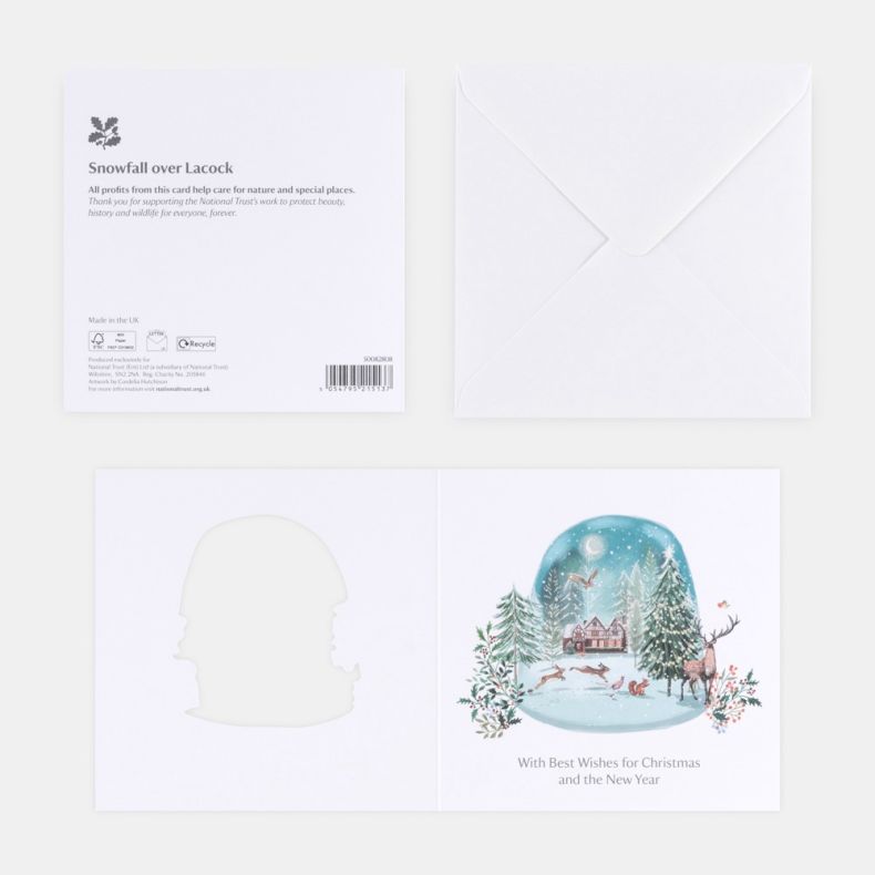 National Trust Snowfall over Lacock Christmas Cards Box of 10