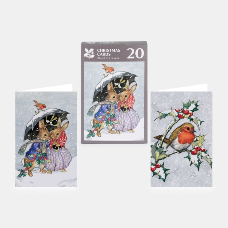 National Trust Illustrated Christmas Cards Value Pack of 20