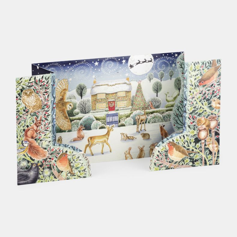 Winter Cottage Festive Scene 3D Advent Calendar