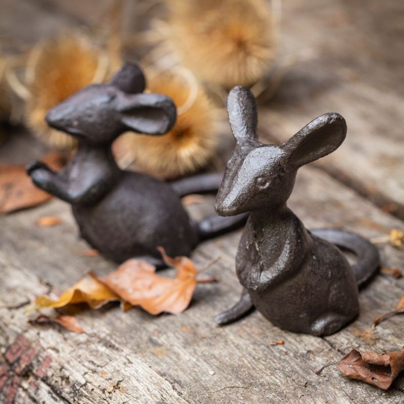 Cast Iron Mouse Sculpture