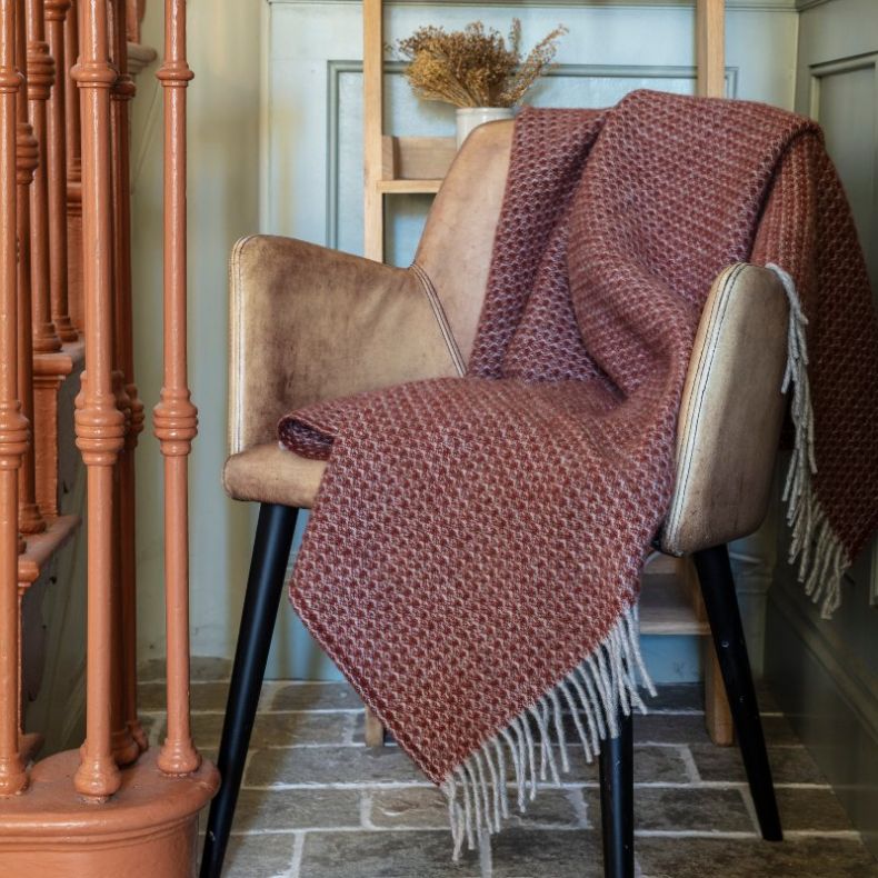 National Trust Riverweave Throw, Burnt Orange