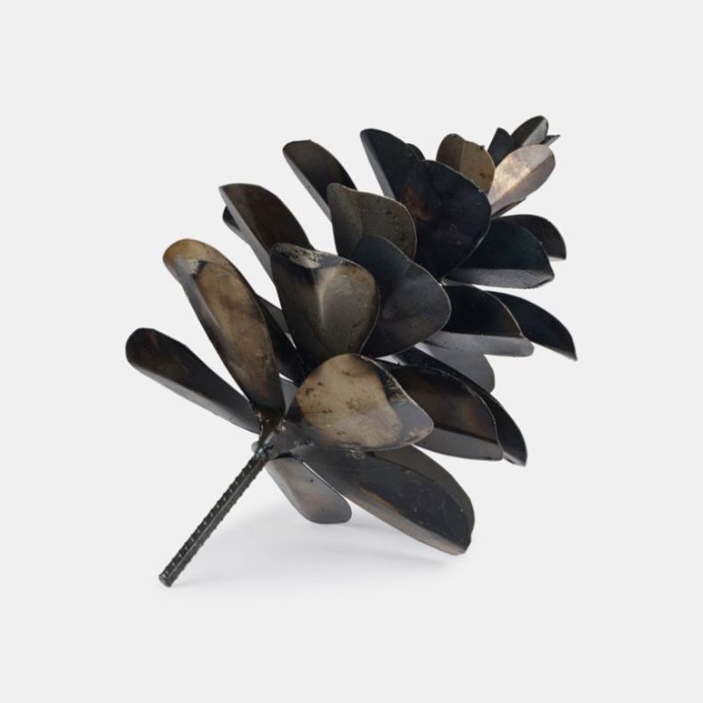 Metal Pinecone Sculpture