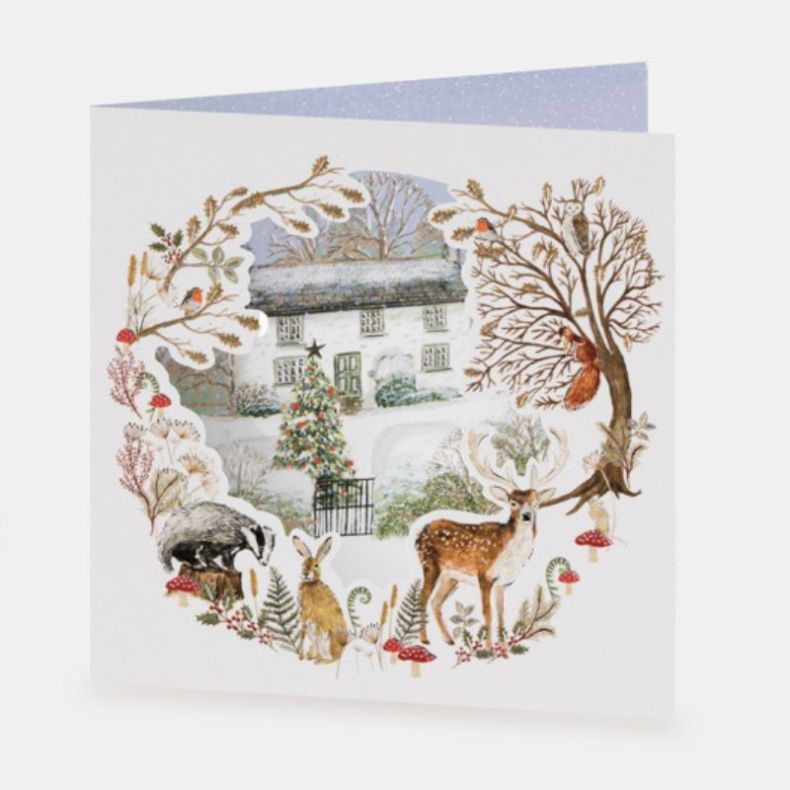 National Trust Ferris's Cottage Cornwall Tri Fold Christmas Cards Box of 5