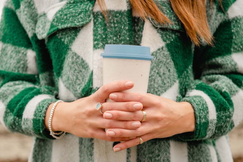 Circular & Co Cream and Blue NOW Reusable Coffee Cup