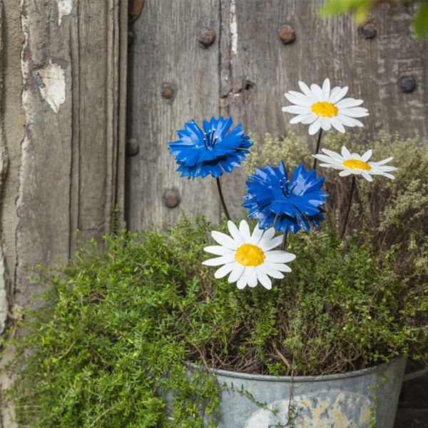 Cornflower Plant Stake, Set of 2