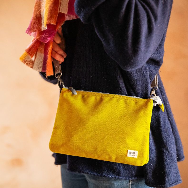 ROKA London Carnaby XL Cross Body Bag in Flax