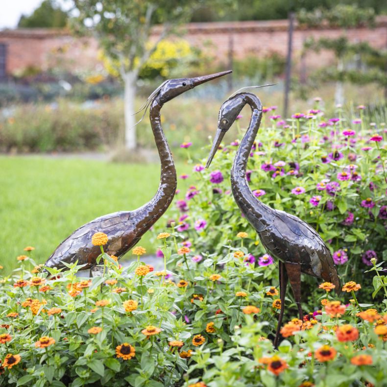 Feathered Heron Sculpture, Upright Pose