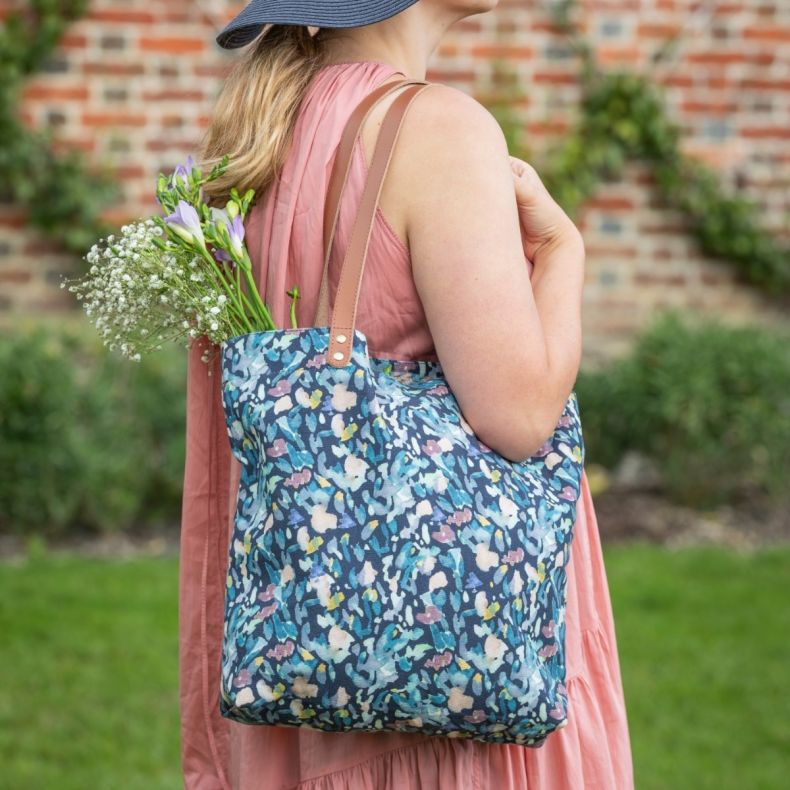 National Trust Glendurgan Ditsy Navy Organic Cotton Shopper Bag