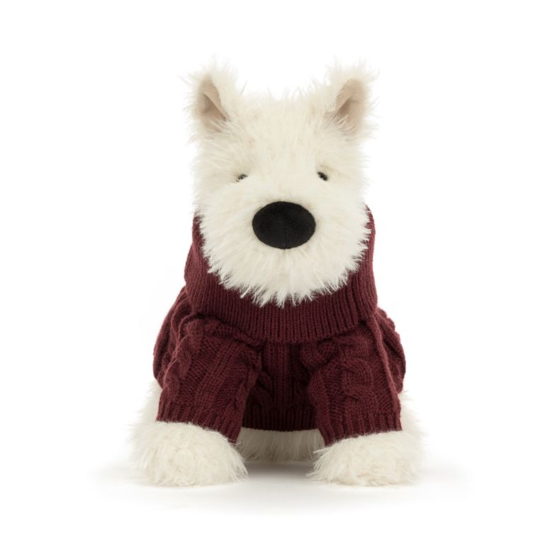 Munro Scottie Dog in Winter Jumper Outfit