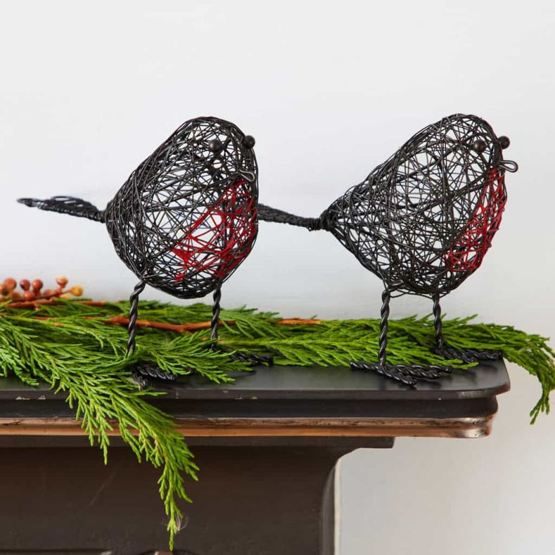 Paper High Wire Robin Decorative Ornament, Set of 2