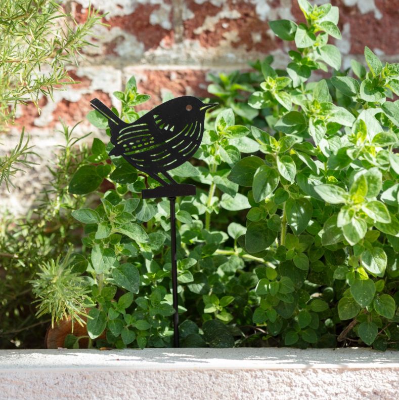 Paper High Wren Silhouette Plant Stake