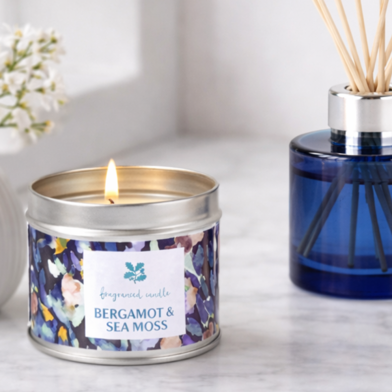 National Trust Tin Candle, Bergamot and Sea Moss