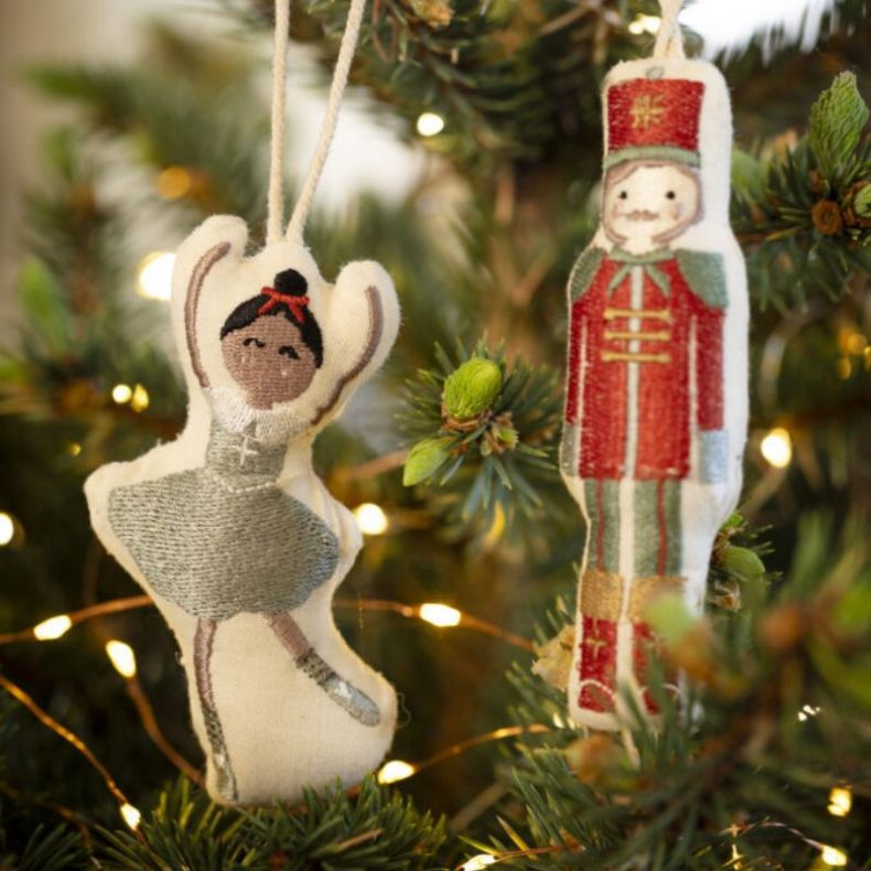 Organic Cotton Nutcracker & Ballerina Decoration Set