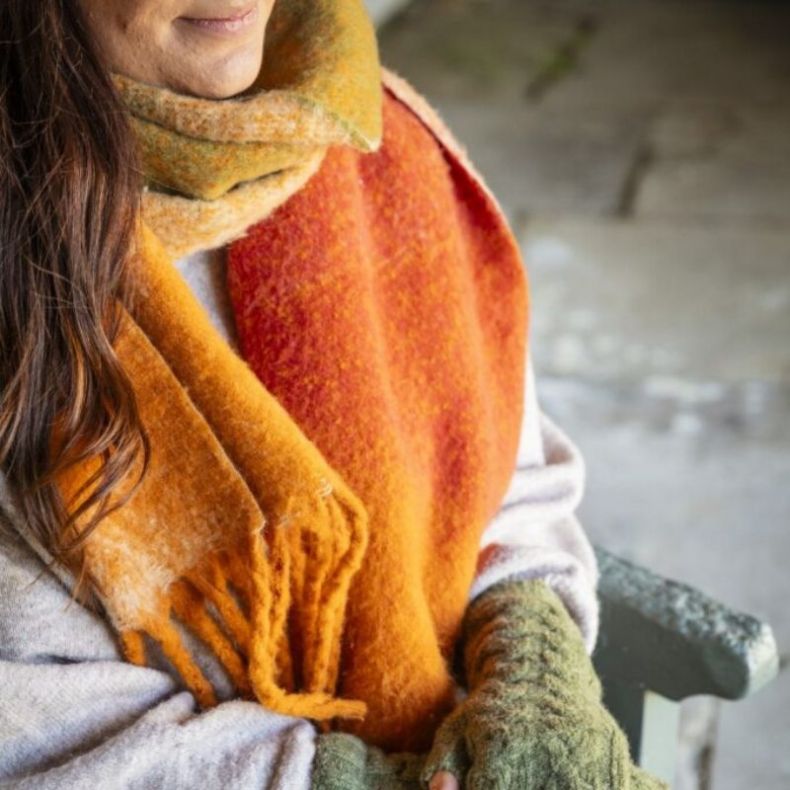 Chunky burnt orange scarf