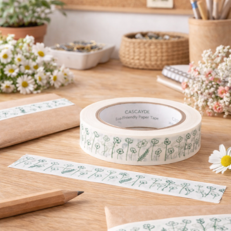 National Trust paper tape with flowers
