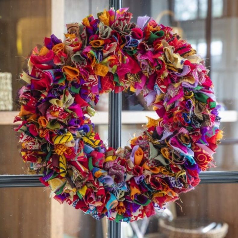 Pri Pri Recycled Sari Wreath