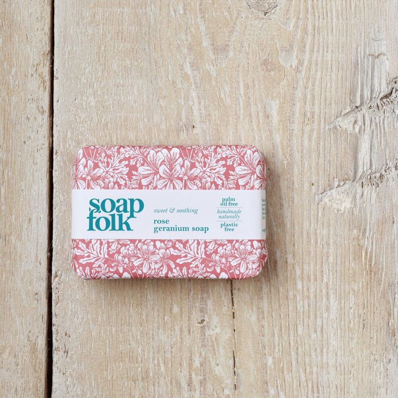 Soap Folk Rose and Geranium Wrapped Soap