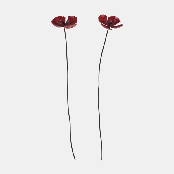 Poppy Plant Stake, Set of 2