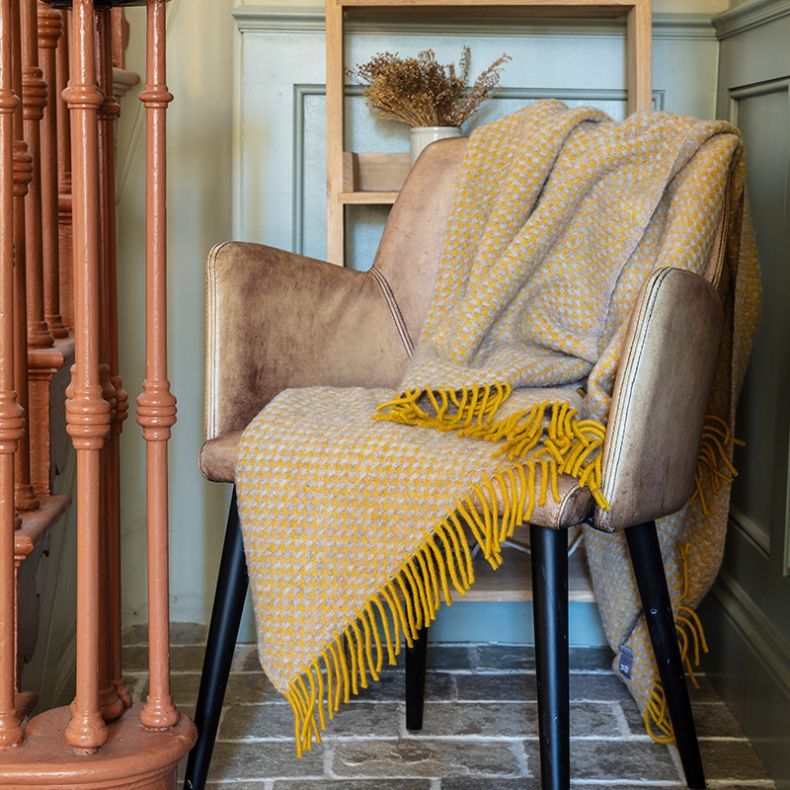 National Trust Twill Throw, Ochre