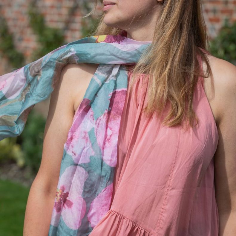National Trust Avebury Apple Blossom Silk Scarf