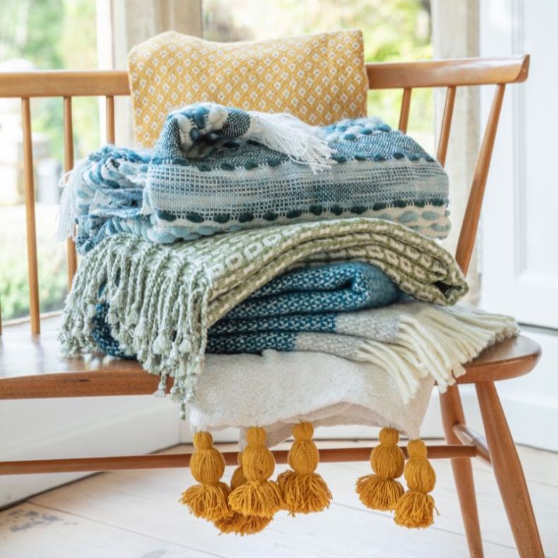 National Trust Recycled Throw, Aqua Teal