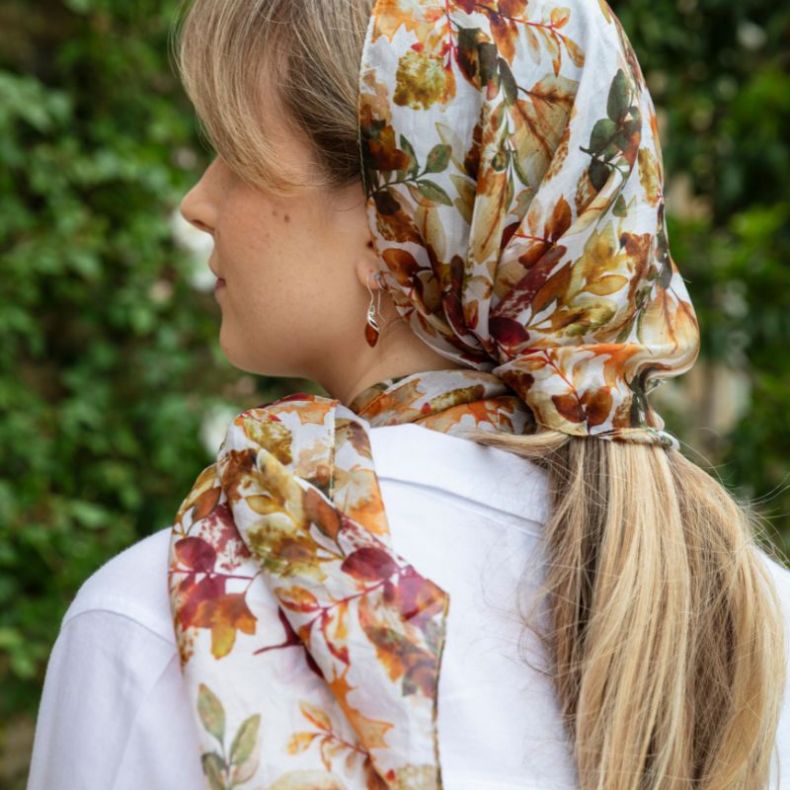 National Trust Sheffield Park Autumn Leaves Silk Scarf