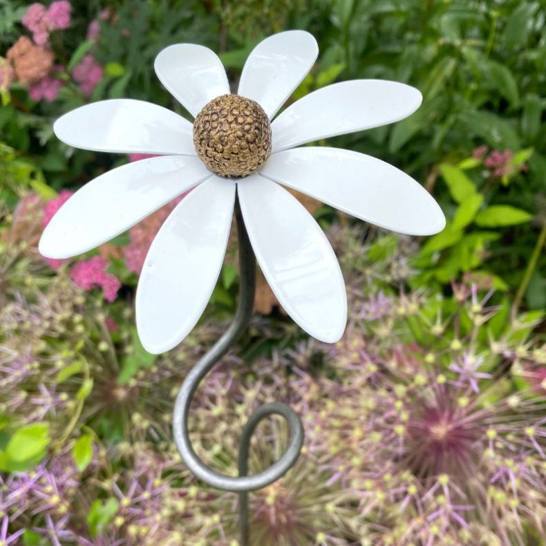 Paul Cox White Daisy Plant Stake, Set of 2